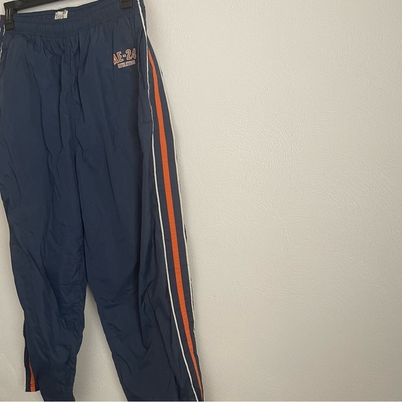AMERICAN EAGLE vintage track pants size large blue with orange and white stripe - Picture 3 of 8